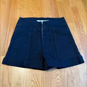 IRO Kabin Zip-detailed Denim Shorts In Black